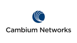 Cambium Networks logo with blue circular design and black text on a white background
