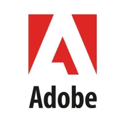 Adobe company logo with a stylized red A and black text on white background