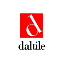 Red square logo with stylized black 'd' and 'a' letters and the word daltile below in black.