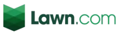 Lawn.com logo with green geometric leaf design and stylized text on transparent background