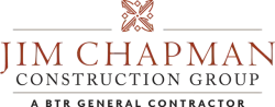 Jim Chapman Construction Group logo with decorative emblem and text for general contractor services