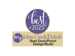 Best of 2025 award badge for Johns Creek Duluth Best Deck Porch Design and Build category