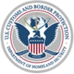 U.S. Customs and Border Protection emblem featuring an eagle and globe design.