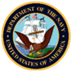 Official seal of the United States Navy featuring an eagle and a sailing ship.