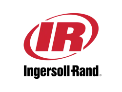 Ingersoll Rand logo featuring bold red lettering and a dynamic design element.