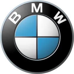 BMW logo featuring a circular design with blue and white quadrants, representing luxury and performance.