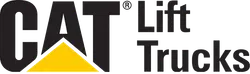 CAT Lift Trucks logo featuring bold black letters with a yellow triangle under the A symbolizing strength and reliability.