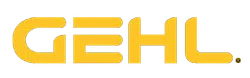 Gehl logo in bold yellow uppercase letters on transparent background