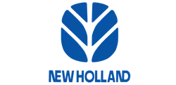 New Holland logo with blue stylized leaf design on transparent background