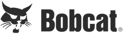 Bobcat logo featuring a stylized bobcat face in black beside bold black text spelling Bobcat