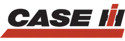 Case IH logo with black letters and red stripes on a red underline