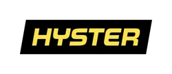 Yellow HYSTER logo on a black background, representing the industrial equipment brand.