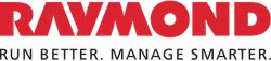 Red Raymond logo with tagline Run Better. Manage Smarter. on white background.