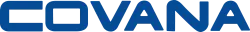 Blue Covana logo with bold uppercase letters on a transparent background