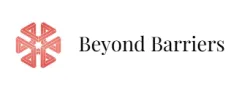 Beyond Barriers logo with red interconnected arrows forming a hexagonal shape and text on white background