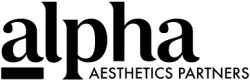 Alpha Aesthetics Partners black and white logo with bold text and an underscore under the letter a