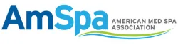 Logo of American Med Spa Association with AmSpa text and green blue swoosh design