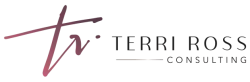 Terri Ross Consulting logo with stylized initials and company name in elegant font