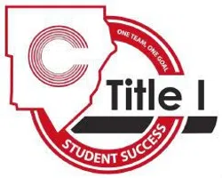 a red and white logo
