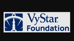 VyStar Foundation logo with blue stylized compass icon and bold text on white background