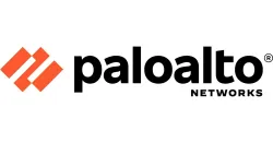 Palo Alto Networks logo featuring an orange geometric icon and black bold text on a white background