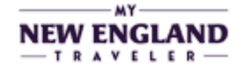 My New England Traveller logo with bold purple text and decorative lines