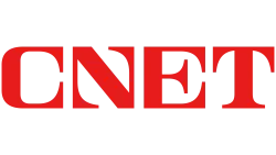 CNET red logo on a white background representing the tech media website.