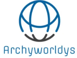 Logo of Archyworldys featuring a stylized globe with blue and black arcs above the company name.