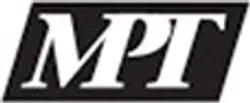 Black and white logo featuring the letters MPT in bold with a rectangular background.