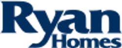 Ryan Homes logo featuring bold blue text with a stylized letter R and company name.
