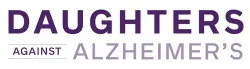 Daughters Against Alzheimer's logo with bold purple text on white background