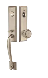 a white and black door handle