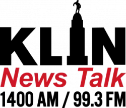Headline Express News Talk logo with bold red and blue text on white background