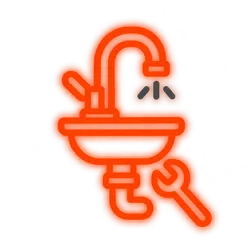 Fixture & Faucet Installation icon from the site's generated brand icon set (a flat, single-weight outline with rounded line caps and simple geometric shapes)