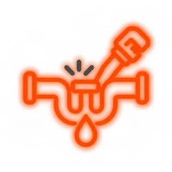 Emergency Plumbing icon from the site's generated brand icon set (a flat, single-weight outline with rounded line caps and simple geometric shapes)
