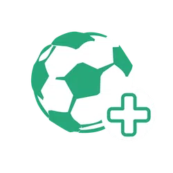 Green and white soccer ball with a medical cross symbol indicating health or sports medicine