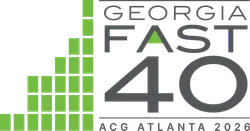 Georgia Fast 40 logo with green and gray geometric design for ACG Atlanta 2026 event.