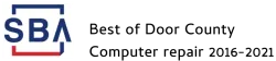 Logo of the U.S. Small Business Administration with blue and red stylized letters SBA
