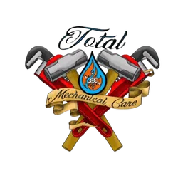 Logo with crossed wrenches, flame and snowflake drop, and banner reading Mechanical Care, under Total text.