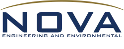 NOVA Engineering and Environmental logo with bold navy text and a partial golden arc above.