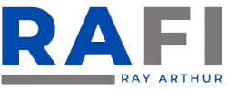 Logo featuring large blue and gray letters RAFI with Ray Arthur text beneath.