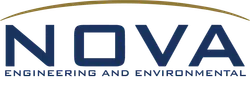 NOVA Engineering and Environmental logo with navy blue text and a gold arc above.