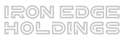 Iron Edge Holdings logo with stylized gray text on black background