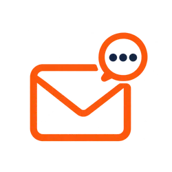 Messaging & Content icon from the site's generated brand icon set (a flat, single-weight outline with rounded line caps and simple geometric shapes)