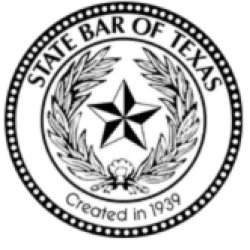 Three legal organization logos including Super Lawyers Rising Stars, State Bar of Texas, and Avvo Legal Leader.