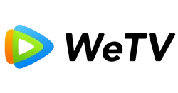 WeTV logo with colorful triangular play button and black text on transparent background