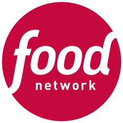 Food Network logo with black text on a red circular background