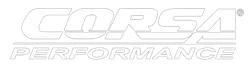 Corsa Performance logo with bold white text on a black background symbolizing automotive performance.