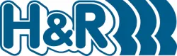 H&R logo with bold blue letters and three curved stripes on a white background