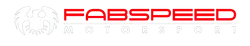 Fabspeed Motorsport logo with red text and white eagle emblem on black background